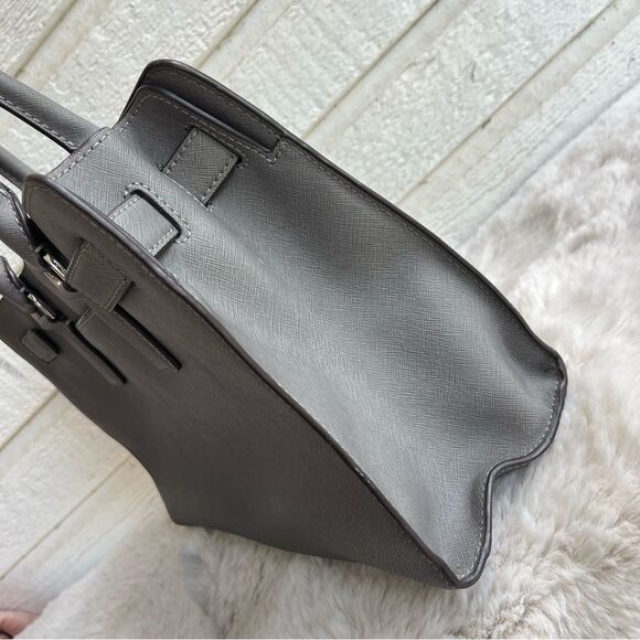 MICHAEL KORS Grey Leather Medium Hamilton Selma Tote Bag Raven Ciara - Picture 3 of 10